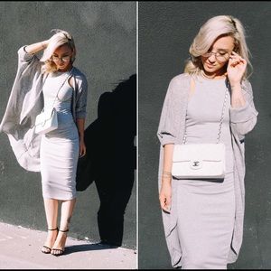 CREME DE LA FAME Dresses - CDLF Grey Midi Dress CREME DE LA FAME Dresses - CDLF Grey Midi Dress