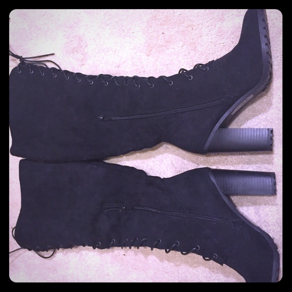 Cute black lace up boots