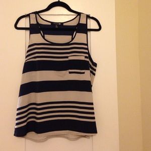 Blue and White Striped Tank