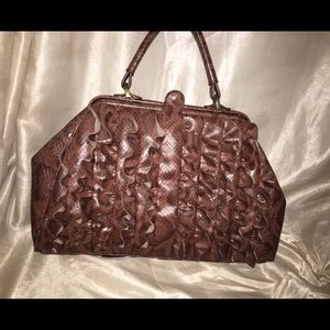 Brown ruffle Jessica Simpson satchel