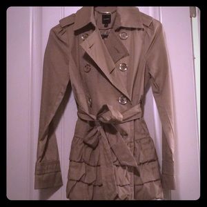 EXPRESS "RUFFLED-BOTTOM" TRENCH COAT