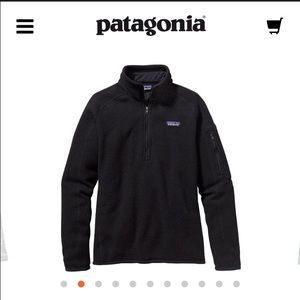 Women's Patagonia 1/4 zip. Black slim fit. Large