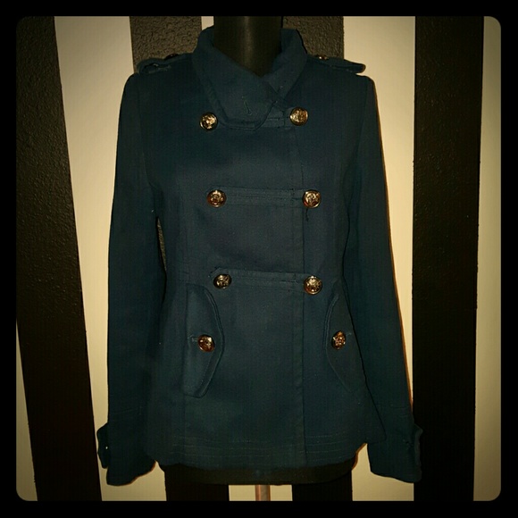 Navy Blue Military Coat