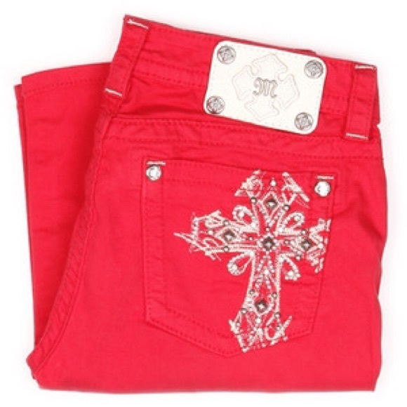 Red miss me skinny jeans