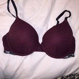 34 DD push-up bra burgundy