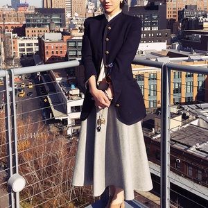 THE ROW wool skirt gray