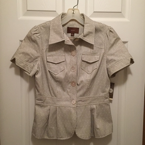 NWT Merona Cream/Tan Blouse Jacket Size 6/Small