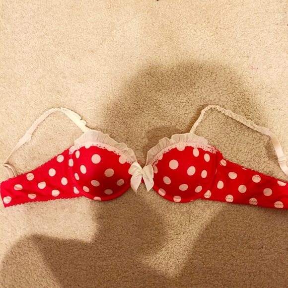 Red and White Polka Dot Bra