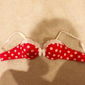 Red and White Polka Dot Bra