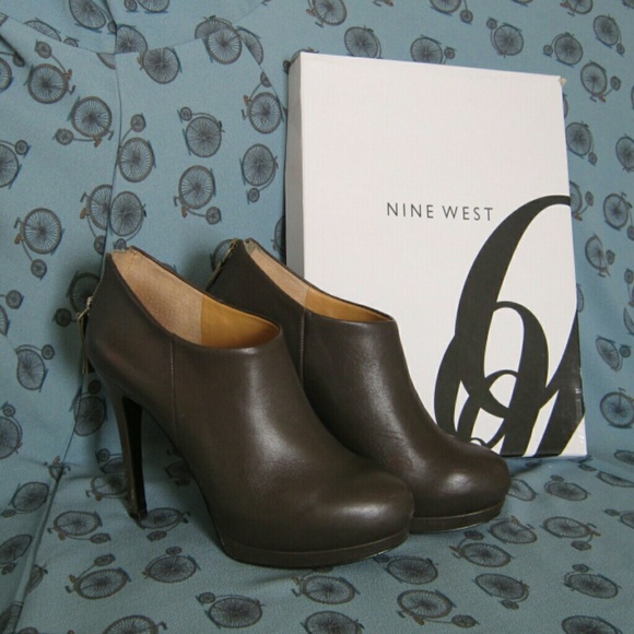 Nine West Shoes - Nine West Haywire Brown Leather Bootie