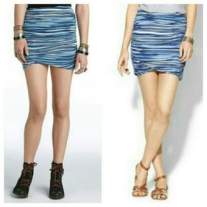 New free people essential scrunch mini skirt blue