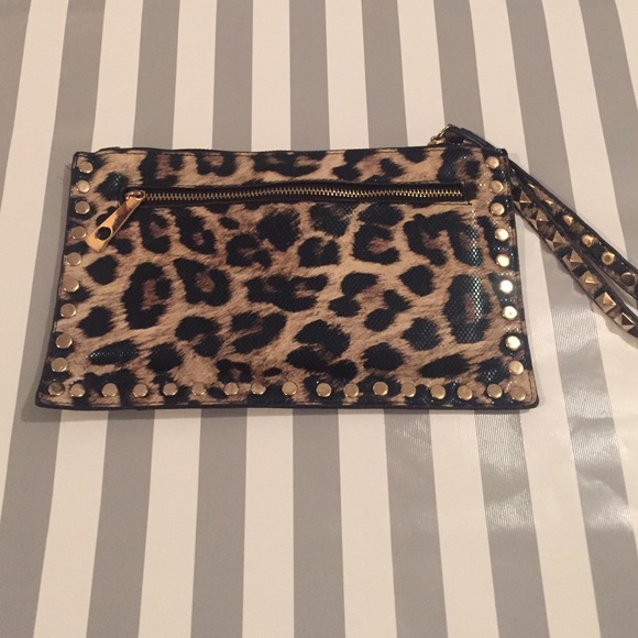 Leopard clutch/wristlet