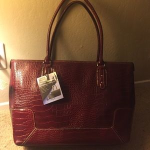 Chic Burgundy Work Tote