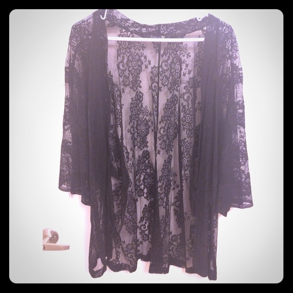 Black Lace Kimono