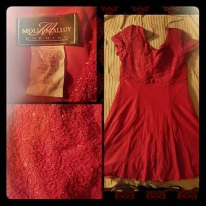 Red vintage Molly Malloy evening dress size 12