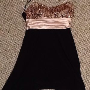 Black and gold prom dress, size 13, worn before