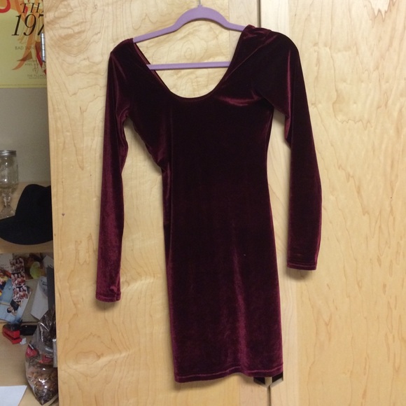 Red velvet body con dress