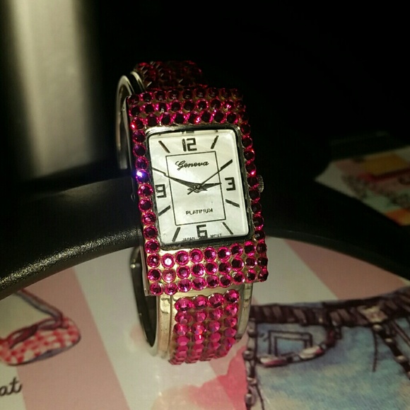 Geneva studded bracelet watch