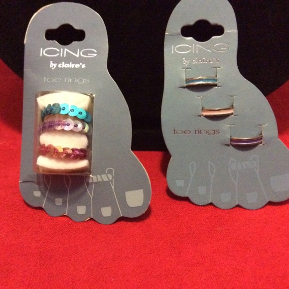 NEW UNUSED 6 Colorful toe rings by THE ICING - Picture 1 of 2