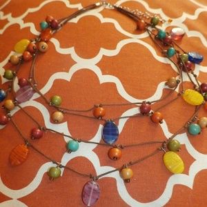 FIESTA Beautiful Multi Layered Colorful Necklace