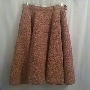 Vintage floral quilted midi skirt w/pockets