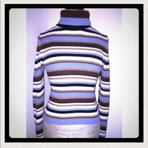 90s Guess Jeans Stripe Multicolor Turtle Neck