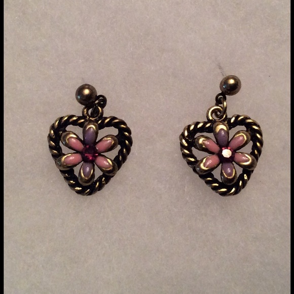Cute pink and purple dangling hearts