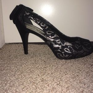 Bow High Heels with lace overlay