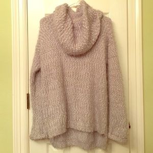 Grey Oversized Chunky Turtleneck Sweater