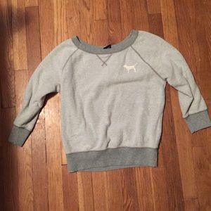 Pink 3/4 sleeve sweat shirt size small