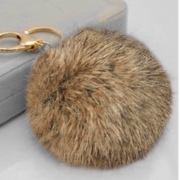 Faux Fur Pom Pom  Charm