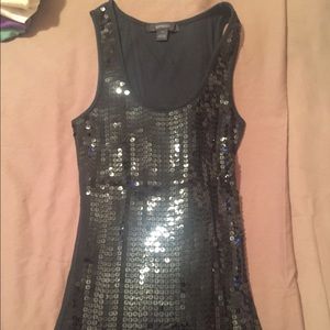 Black sequin tank top