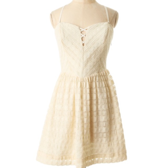 Guess ivory Bridal Bachelorette peek a boo dress - Picture 3 of 5