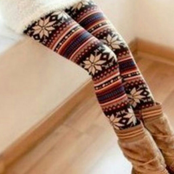 SNOWFLAKE STRIPE LEGGINGS