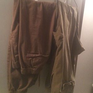 2 Pairs Dark Khaki Joggers