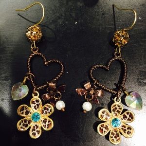 Leopard Heart Betsey Johnson Earrings