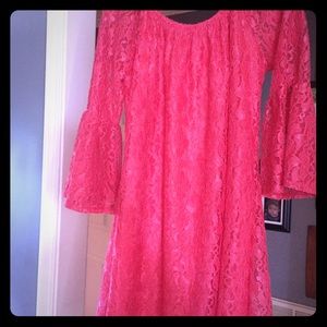 Beautiful Medium Coral Lace Country Dress