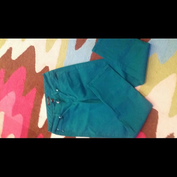 Turquoise stretch jeans