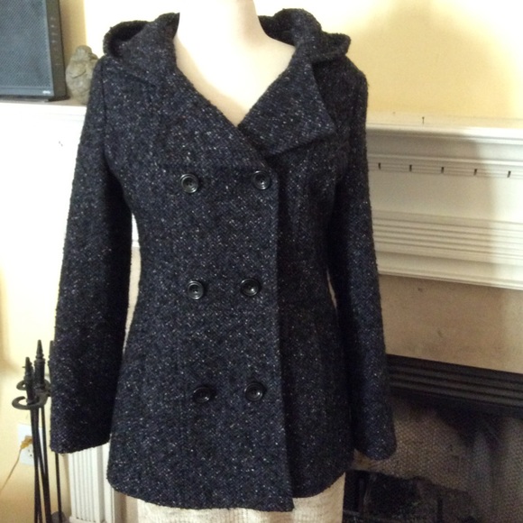 anne klein hooded wool coat