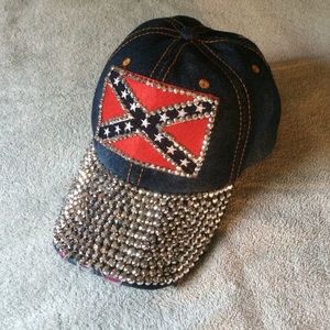 Rhinestone Rebel Flag Hat