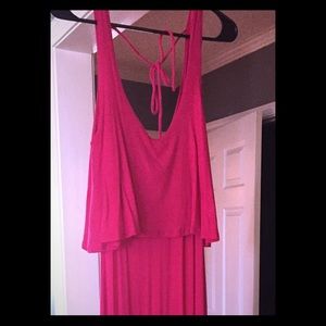 Beautiful swag maxi dress, deep pink Medium