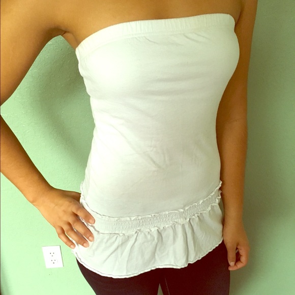 Guess Tops - Strapless white guess shirt.