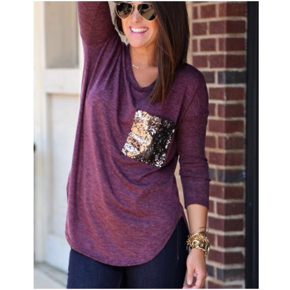 Tops - Sequin Pocket Tee