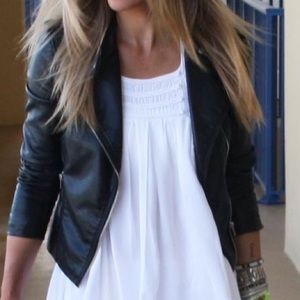 Simple Faux Leather Jacket