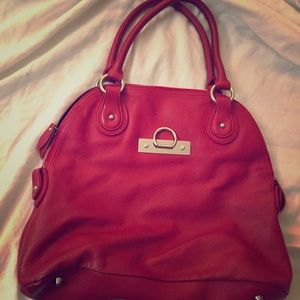 Onna Ehrlich red leather tote