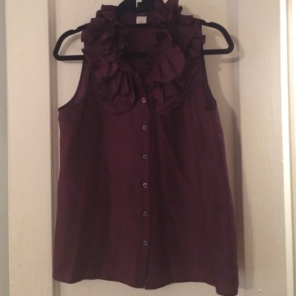 J Crew Ruffle Silk Top - Picture 1 of 3