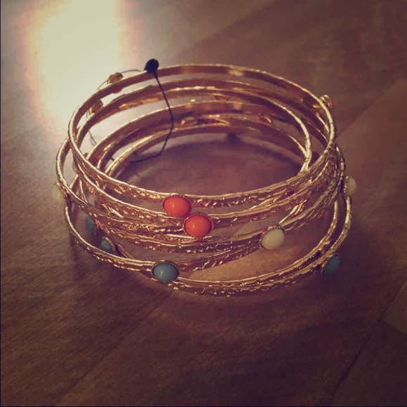 Pastel stone bangle set - Picture 1 of 3