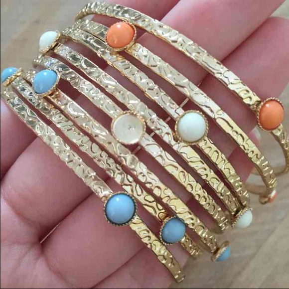Pastel stone bangle set - Picture 3 of 3