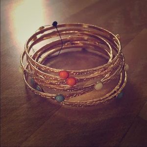 Pastel stone bangle set