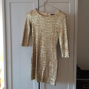 TFNC London Gold Sequin Mini Dress
